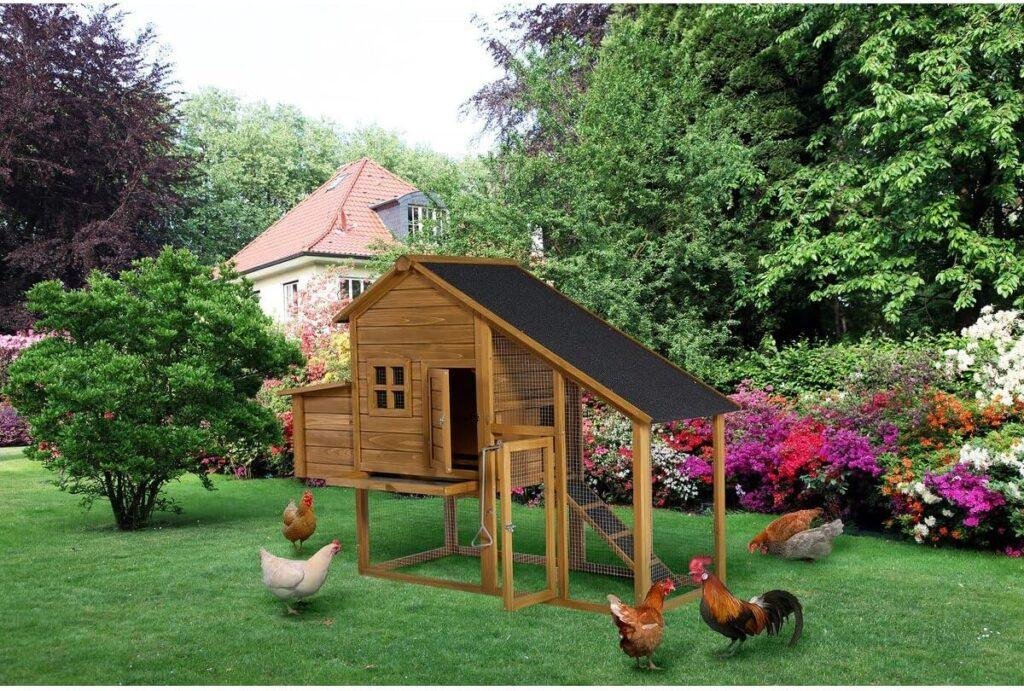 Habitat et Jardin Poulailler Princesse avec pondoir en Bois Marron